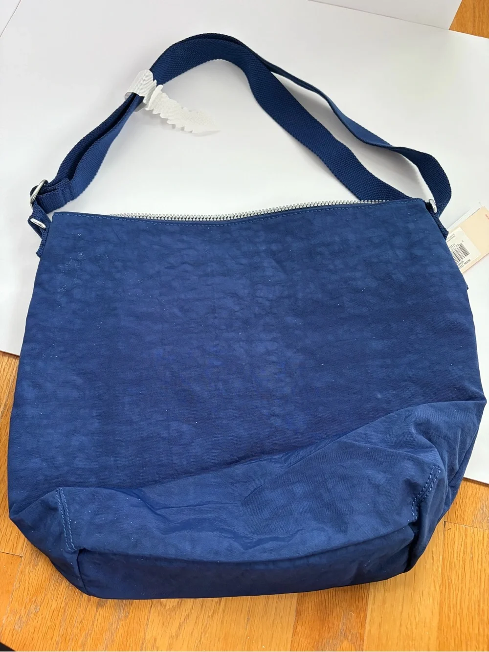 Kipling Light Blue Interior Tote with Navy Trim